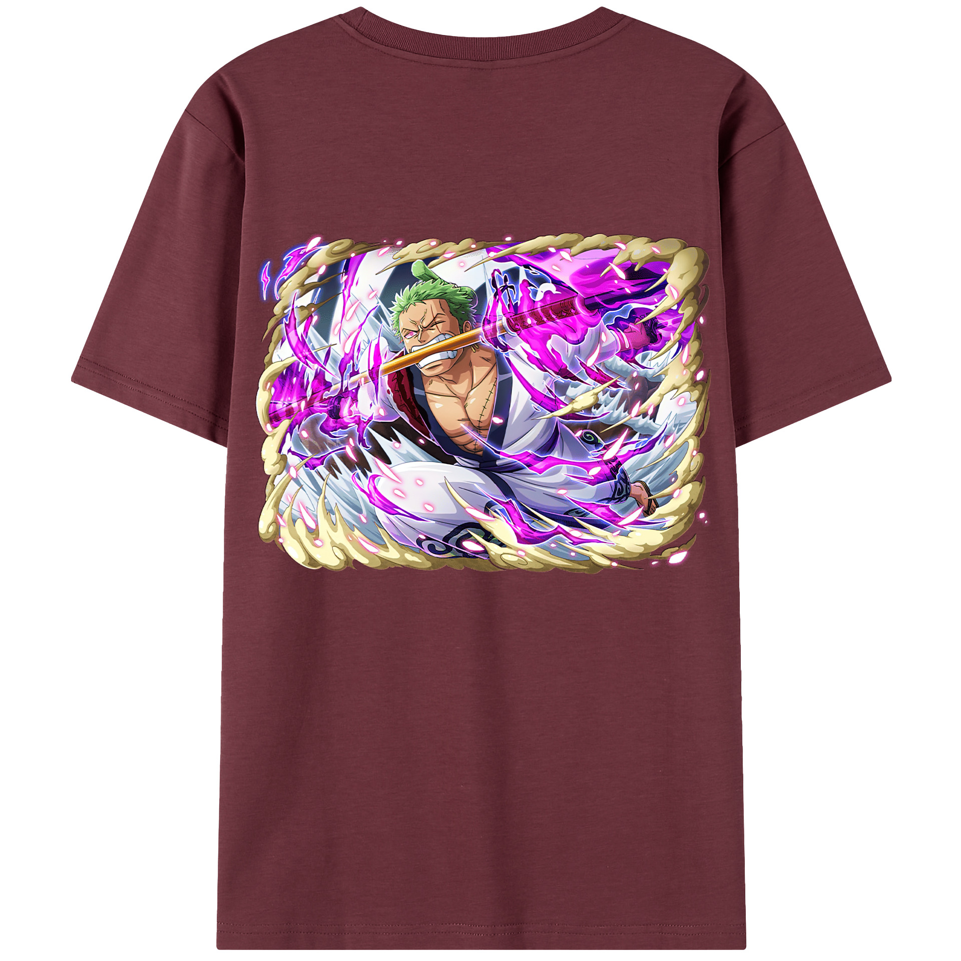 ワンピース ロロノア・ゾロ ONE PIECE Roronoa Zoro 綿100％半袖Tシャツ（背面プリント）